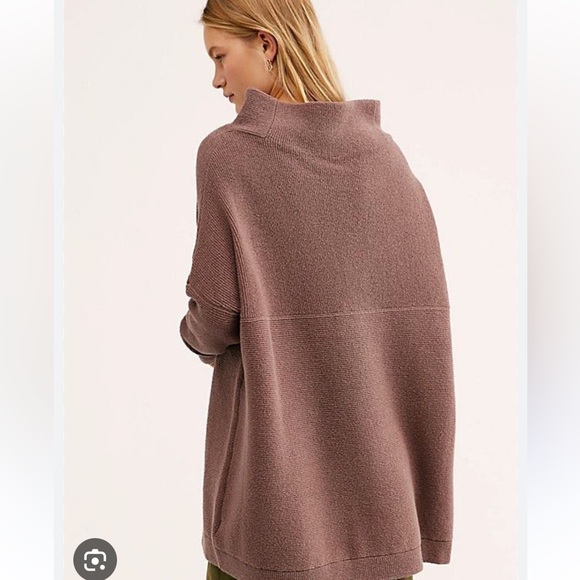Free People Ottoman Slouchy Knit Tunic Sweater - Mauve - Picture 3 of 6